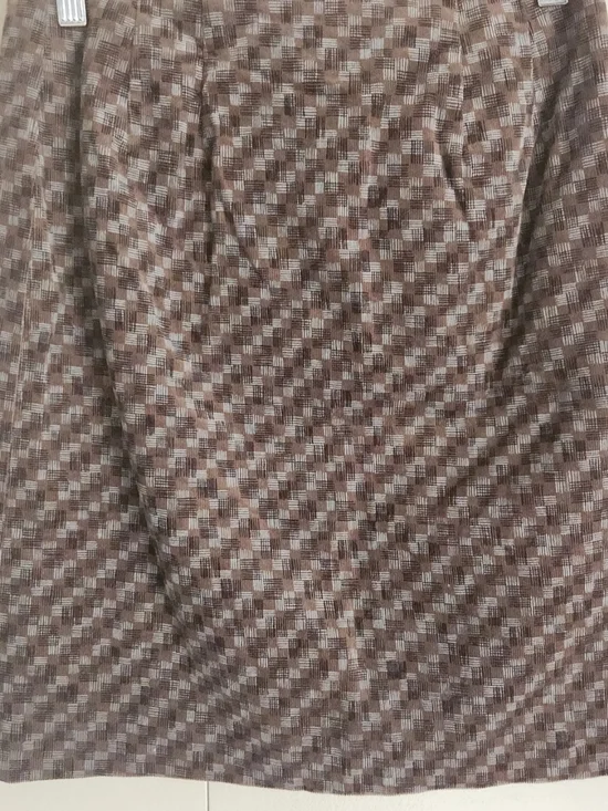 Ann Taylor Stretch Brown & cream corduroy mini Women's Skirt - Picture 2 of 6
